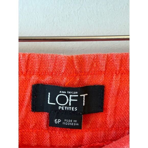 LOFT Wide-leg 100% Linen Pants oversized 6 Petite colorful - Picture 3 of 9